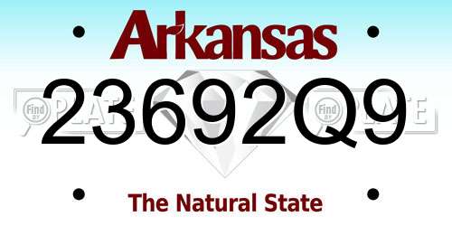 23692Q9 Arkansas License Plate