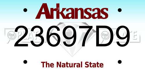 23697D9 Arkansas License Plate