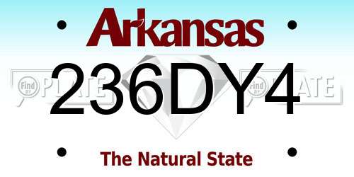 236DY4 Arkansas License Plate