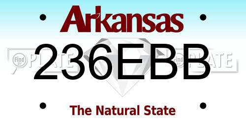 236EBB Arkansas License Plate