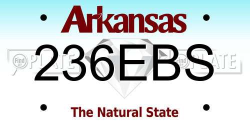 236EBS Arkansas License Plate