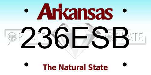 236ESB Arkansas License Plate