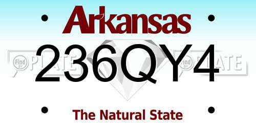 236QY4 Arkansas License Plate