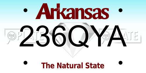 236QYA Arkansas License Plate