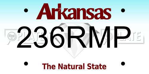 236RMP Arkansas License Plate