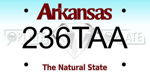 236TAA Arkansas License Plate