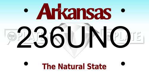 236UNO Arkansas License Plate