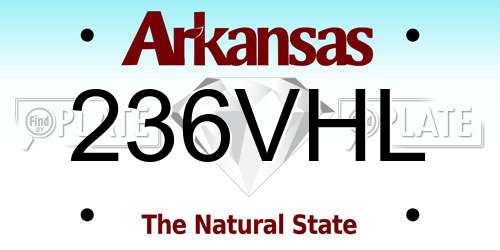 236VHL Arkansas License Plate