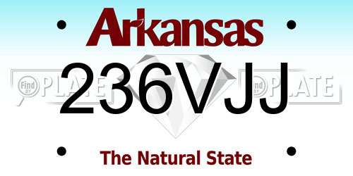 236VJJ Arkansas License Plate