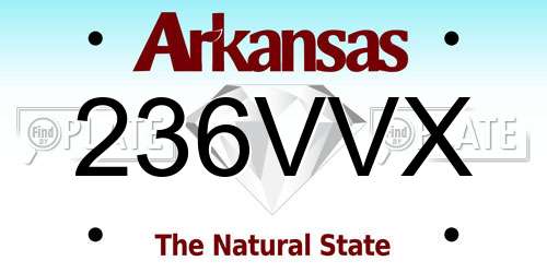 236VVX Arkansas License Plate