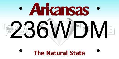 236WDM Arkansas License Plate