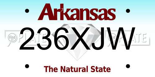 236XJW Arkansas License Plate
