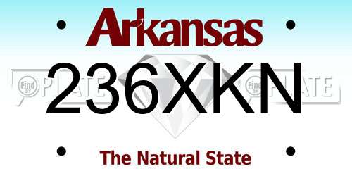 236XKN Arkansas License Plate