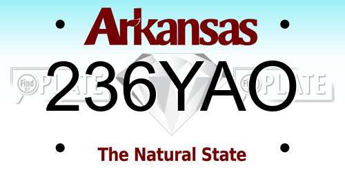 236YAO Arkansas License Plate