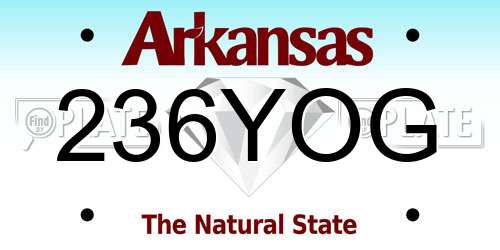 236YOG Arkansas License Plate