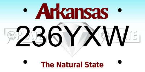 236YXW Arkansas License Plate