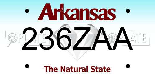 236ZAA Arkansas License Plate