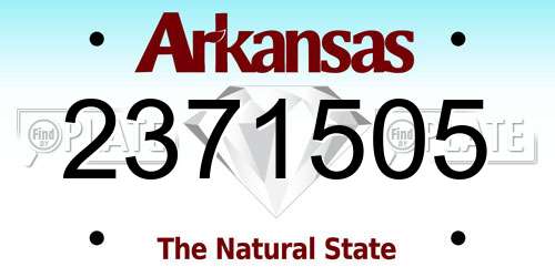 2371505 Arkansas License Plate