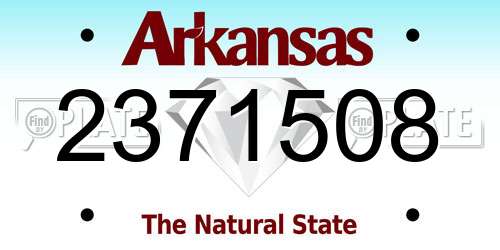 2371508 Arkansas License Plate