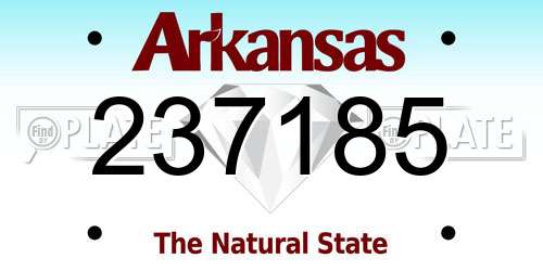 237185 Arkansas License Plate