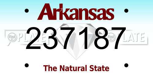 237187 Arkansas License Plate