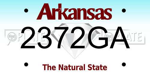 2372GA Arkansas License Plate