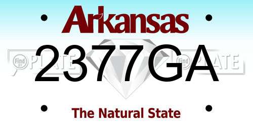 2377GA Arkansas License Plate