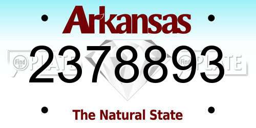 2378893 Arkansas License Plate