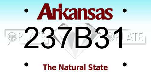 237B31 Arkansas License Plate