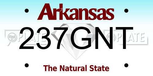 237GNT Arkansas License Plate
