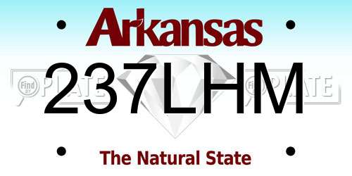 237LHM Arkansas License Plate