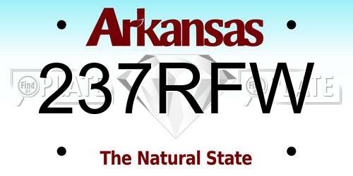 237RFW Arkansas License Plate