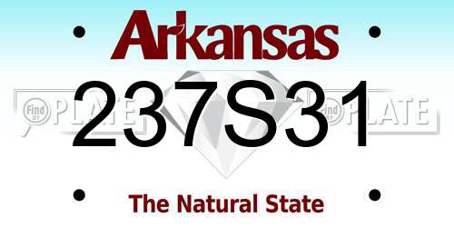 237S31 Arkansas License Plate
