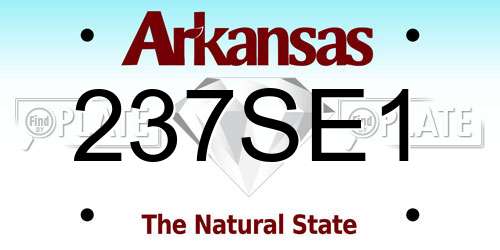 237SE1 Arkansas License Plate