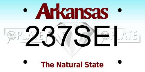 237SEI Arkansas License Plate