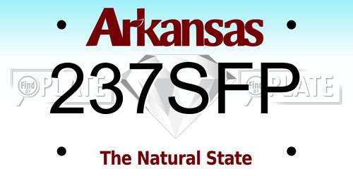 237SFP Arkansas License Plate
