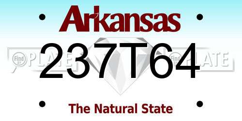 237T64 Arkansas License Plate