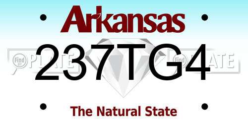 237TG4 Arkansas License Plate