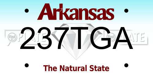 237TGA Arkansas License Plate
