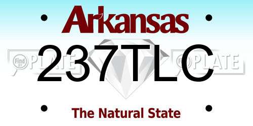 237TLC Arkansas License Plate