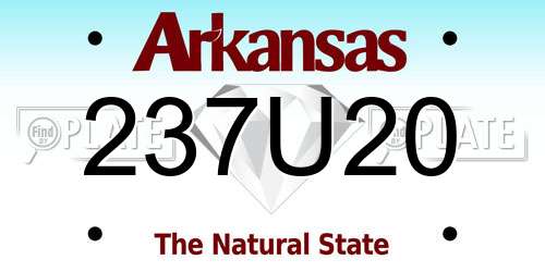 237U20 Arkansas License Plate