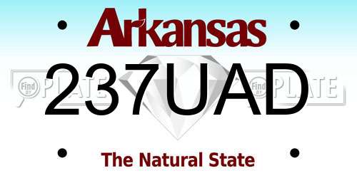 237UAD Arkansas License Plate