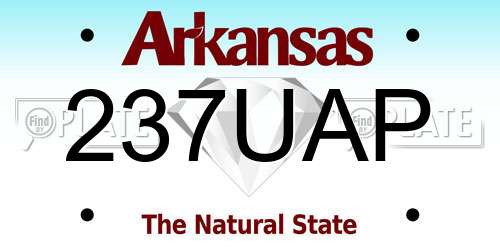 237UAP Arkansas License Plate