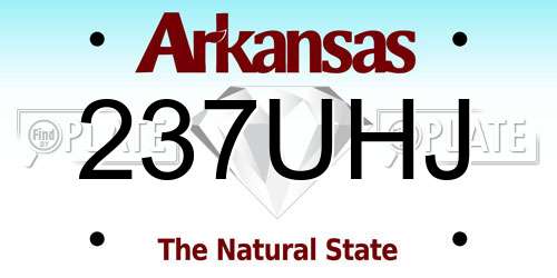 237UHJ Arkansas License Plate