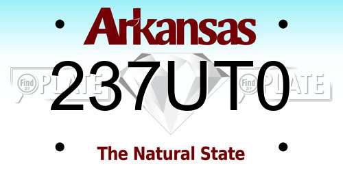 237UT0 Arkansas License Plate