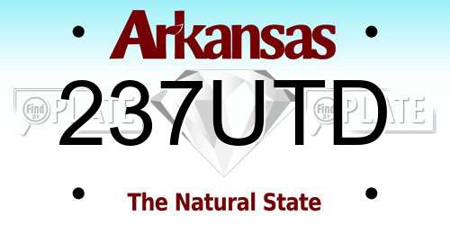 237UTD Arkansas License Plate