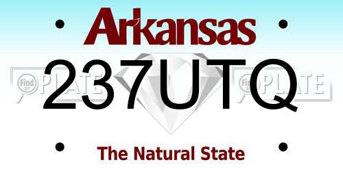 237UTQ Arkansas License Plate