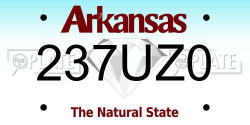 237UZ0 Arkansas License Plate