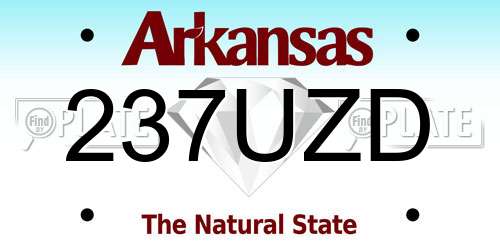 237UZD Arkansas License Plate