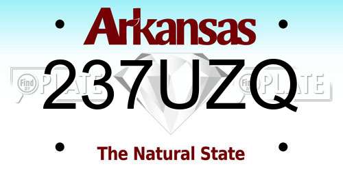 237UZQ Arkansas License Plate